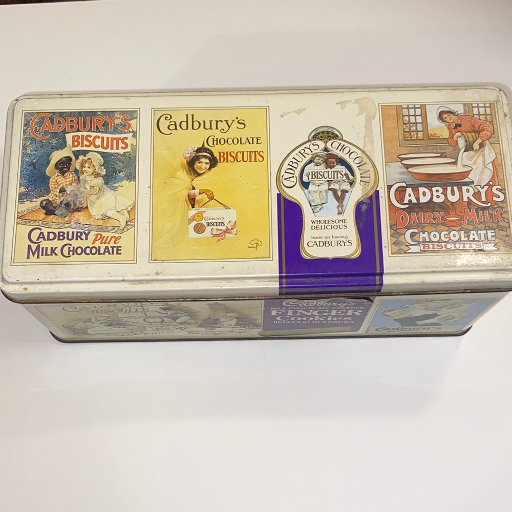 VTG Cadbury Pure Milk Chocolate Busicits Chocolate Finger Tin  Cookie Container